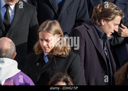 Jean et Pierre Sarkozy lors des funérailles d'Andrée Sarkozy aka Dadue, mère de l'ancien président français Nicolas Sarkozy, à l'église Saint-Jean-Baptiste de Neuilly-sur-Seine, France, le 18 décembre 2017. Photo par ABACAPRESS.COM Banque D'Images