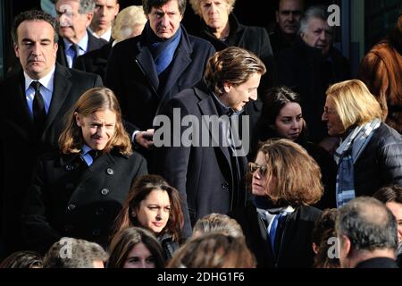 Olivier Sarkozy, Jean Sarkozy, Isabelle Balkany, Pierre Sarkozy lors des funérailles d'Andrée Sarkozy aka Dadue, mère de l'ancien président français Nicolas Sarkozy, à l'église Saint-Jean-Baptiste de Neuilly-sur-Seine, France, le 18 décembre 2017. Photo par ABACAPRESS.COM Banque D'Images