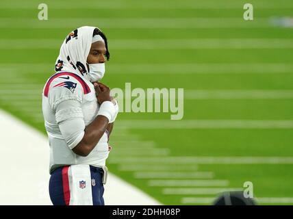 Inglewood, États-Unis. 10 décembre 2020. New England Patriots Quarterback Cam Newton avant le match contre les Los Angeles Rams au SOFI Stadium à Inglewood, Californie, le jeudi 10 décembre 2020. Photo de Jon SooHoo/UPI crédit: UPI/Alay Live News Banque D'Images