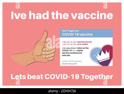 Illustration du vecteur de la carte d'enregistrement de vaccination COVID-19 sur fond blanc Illustration de Vecteur