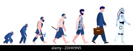 Caricature de l'évolution de l'homme Processus Évolution Image ...