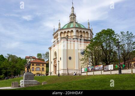 Église, Crespi d'Adda, l'UNESCO, Lombardie, Italie Banque D'Images