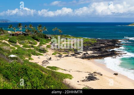 Plage de Makapu'u, grande plage pour la baignade, Oahu, Hawaï Banque D'Images