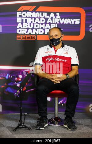 Abu Dhabi, Émirats arabes Unis. 11 décembre 2020. VASSEUR Frederic (fra), Chef d'équipe d'Alfa Romeo Racing ORLEN, portrait, conférence de presse pendant la Formule 1 Etihad Airways Grand Prix d'Abu Dhabi 2020, du 11 au 13 décembre 2020 sur le circuit Yas Marina, à Abu Dhabi - photo Antonin Vincent/DPPI/LM crédit: Gruppo Editoriale LiveMedia/Alay Live News Banque D'Images