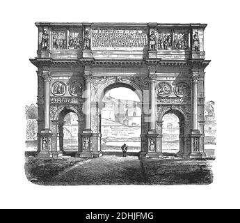 Dessin original de l'arc de Constantin. Publié dans histoire illustrée des grandes nations : à partir de la première date du présent tim Banque D'Images