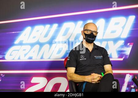 Abu Dhabi, Émirats arabes Unis. 11 décembre 2020. ROBERTS Simon (gbr), Directeur général de Williams Racing, portrait, conférence de presse pendant le Grand Prix 2020 de Formule 1 Etihad Airways Abu Dhabi, du 11 au 13 décembre 2020 sur le circuit Yas Marina, à Abu Dhabi - photo Antonin Vincent/DPPI/LM crédit: Gruppo Editoriale LiveMedia/Alay Live News Banque D'Images