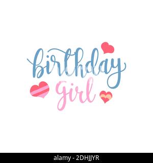 Carte de voeux pour joyeux anniversaire avec une fille à talons hauts et lettrage. Illustration de mode. Jambes de femme en chaussures. Joli motif vectoriel. L'art tendance i Illustration de Vecteur