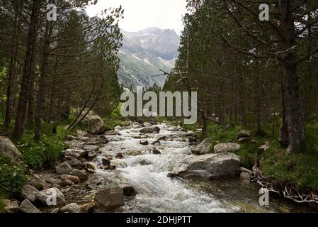 Magnifique lac propre avec de l'eau transparente dans les bois dans les montagnes Dans le cirque Barrosa Banque D'Images