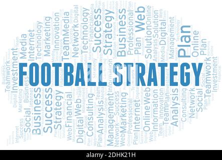 Stratégie de football nuage de mot créer avec le texte seulement. Illustration de Vecteur