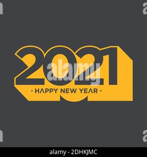 Bonne année 2021, style ombré sur fond gris. Modèle d'illustration d'arrière-plan vectoriel du nouvel an 2021. Illustration vectorielle EPS.8 EPS.10 Illustration de Vecteur