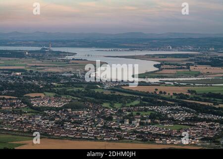 La promenade jusqu'à Dumyat dans les collines d'Ochil offre certaines des meilleures vues d'Écosse. Banque D'Images