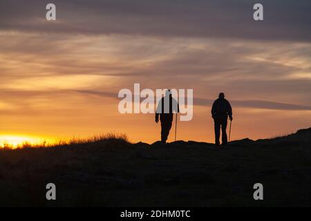 La promenade jusqu'à Dumyat dans les collines d'Ochil offre certaines des meilleures vues d'Écosse. Banque D'Images