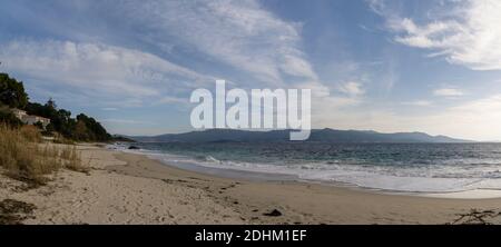 Vue panoramique sur la Praia San Francisco À Louro en Galice Banque D'Images