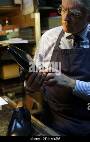 John Lobb/ fabricant de chaussures et de bottes sur mesure. Banque D'Images