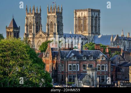 La cathédrale de York (La Cathédrale et l'église de Saint Pierre Metropolitical), York, Yorkshire, Angleterre, Royaume-Uni Banque D'Images