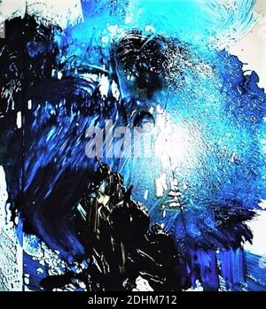Peinture d'arrière-plan abstraite de couleur bleue. Peinture acrylique bleu abstrait. Peinture de fond abstraite. Peint par le photographe. Banque D'Images
