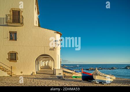 PORT BO BEACH CALELLA DE PALAFRUGELL COSTA BRAVA CATALOGNE ESPAGNE Banque D'Images