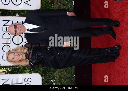 Photo du dossier : Jerry Hall et Rupert Murdoch assistent à la 73e édition annuelle du Golden Globe Awards qui s'est tenue à l'hôtel Beverly Hilton de Los Angeles, CA, USA, le 10 janvier 2016. Le magnat des médias Rupert Murdoch et l'ancien modèle Jerry Hall ont annoncé leur engagement après un tourbillon de quatre mois de romance. M. Murdoch, 84 ans, le président exécutif de News Corporation, qui est propriétaire du Times, a annoncé les nouvelles sur la page des naissances, mariages et décès du journal. Photo de Lionel Hahn/ABACAPRESS.COM Banque D'Images