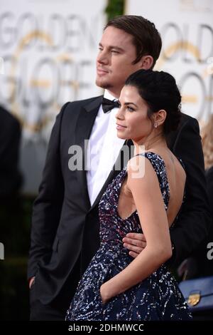 Acteurs Channing Tatum, à gauche, et Jenna Dewan Tatum participant à la 73e édition annuelle du Golden Globe Awards, qui s'est tenue à l'hôtel Beverly Hilton de Los Angeles, CA, États-Unis, le 10 janvier 2016. Photo de Lionel Hahn/ABACAPRESS.COM Banque D'Images