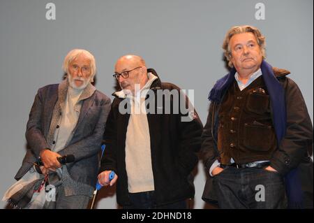 Pierre Richard, Jean-Paul Schwartz et François Lartigue présentant le film "un nuage entre les dents" lors de la cérémonie de clôture du 1er Festival au dela de l'ecran, à Vincennes, France, le 25 janvier 2016. Photo de Mireille Ampilhac/ABACAPRESS.COM Banque D'Images