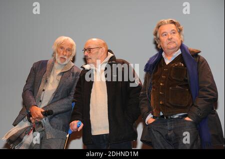 Pierre Richard, Jean-Paul Schwartz et François Lartigue présentant le film "un nuage entre les dents" lors de la cérémonie de clôture du 1er Festival au dela de l'ecran, à Vincennes, France, le 25 janvier 2016. Photo de Mireille Ampilhac/ABACAPRESS.COM Banque D'Images