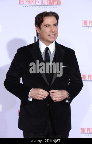 John Travolta participe à la première de 'American crime Story - The People V. O.J. Simpson' du FX au Westwood Village Theatre le 27 janvier 2016 à Los Angeles, CA, États-Unis. Photo de Lionel Hahn/ABACAPRESS.COM Banque D'Images