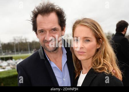 Stéphane de Groodt et son épouse assistent à la 95e course de trottinette du Grand Prix d'Amérique, sur le circuit de Vincennes, près de Paris, en France, le 31 janvier 2016. Photo par ABACAPRESS.COM Banque D'Images