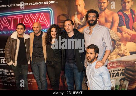 Malik Bentalha, Franck Gastambide, Sabrina Ouazani, Gad Elmaleh, Ramzy Bedia et Anouar Toubali assistent à la première de Pattaya au Cinéma Gaumont Opera de Paris, France, le 15 février 2016. Photo de Maxime Reynaud/APS-Medias/ABACAPRESS.COM Banque D'Images