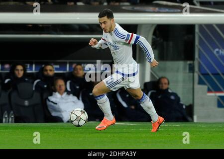 Eden Hazard de Chelsea lors du 1/8 match final de la première jambe de la Ligue des champions, Paris-St-Germain contre Chelsea au Parc des Princes, Paris, France, le 16 février 2016. PSG a gagné 2-1. Photo de Henri Szwarc/ABACAPRESS.COM Banque D'Images