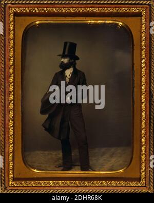 1850 CA , Etats-Unis : le peintre américain SIDNEY WILLIAM MOUNT ( 1807 - 1868 ) . Photographe par Mathew B. Brady . - ARTS - ARTI VISIVE - ARTE - PORTRAIT - RITRATTO - HISTOIRE - FOTO STORICHE - noeud papillon - Cravatta - fiocco - DANDY - barbe - barba - chapeau haut - cappello a cilindro - MODE - ABBIGLIAMENTO MASCHILE - MODA - 800 - OTTOCENTO -- - Archivio GBB Banque D'Images