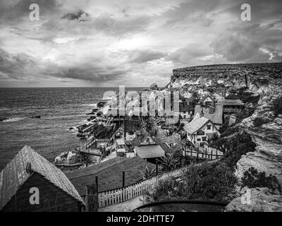 Popeye Village - un site touristique et ancien lieu de tournage à Malte Banque D'Images