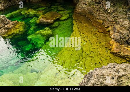 Grotto Caves Parc national de la Péninsule-Bruce Tobermory Ontario Canada Banque D'Images