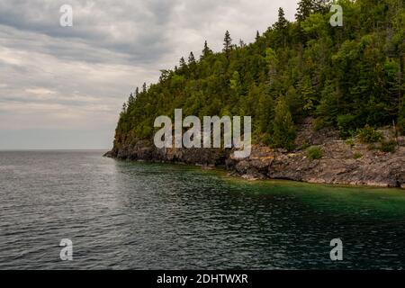 Flower Pot Island Parc national de Fathon Five Tobermory Ontario Canada en automne Banque D'Images