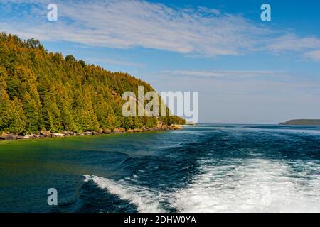 Flower Pot Island Parc national de Fathon Five Tobermory Ontario Canada en automne Banque D'Images