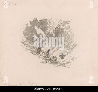 Hospice du Grand Saint-Bernard, numéro 11 (The Dead House) (vignette), imprimé par W. R. Smith, actif 1819–1851, d'après Joseph Mallord William Turner, 1775–1851, British, 1830, Etching; gravure ouverte sur papier épais, légèrement texturé, crème à feuilles de bois de cheval, feuille : 17 1/8 × 12 1/8 pouces (43.5 × 30.8 cm), plaque : 5 × 5 5/8 pouces (12.7 × 14.3 cm), Cine Collé : 4 3/4 × 5 1/2 pouces (12.1 × 14 cm), et image : 2 1/2 × 3 pouces (6.4 × 7.6 cm) Banque D'Images