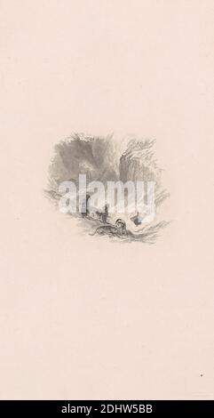 Hospice du Grand Saint-Bernard, numéro 11 (vignette), imprimé par W. R. Smith, actif 1819–1851, d'après Joseph Mallord William Turner, 1775–1851, British, 1830, gravure et gravure de lignes; épreuve de graveur sur papier vélin moyen, légèrement texturé, crème avec du chine-colé, feuille : 11 1/4 × 6 5/8 pouces (28.6 × 16.8 cm), plaque : 10 1/4 × 5 5/8 pouces (26 × 14.3 cm), Cine Collé : 9 7/8 × 5 3/8 pouces (25.1 × 13.7 cm), et image : 3 × 3 1/4 pouces (7.6 × 8.3 cm) Banque D'Images