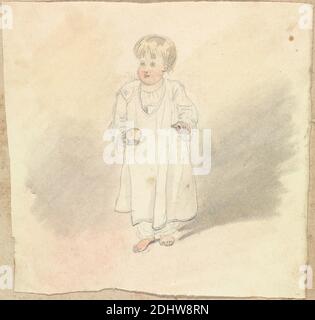 Un enfant anglais, Robert Mabon, est décédé en 1798, britannique, non daté, aquarelle et graphite sur papier vélin moyen, légèrement texturé, crème feuille: 9 5/8 × 6 pouces (24.4 × 15.2 cm Banque D'Images