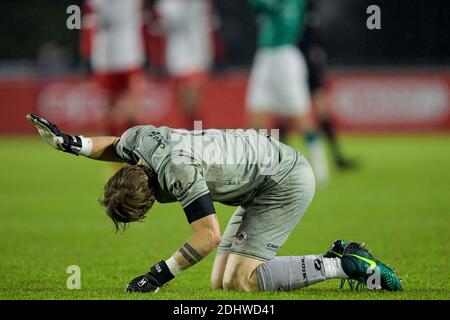 UTRECHT, PAYS-BAS - DÉCEMBRE 11: Gardien de but Alessandro Damen d'Excelsior avant le match néerlandais de Keukenkampiodivision entre Utrecht U23 et Exc Banque D'Images