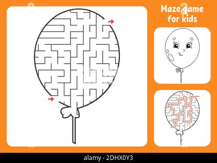 Labyrinthe abstrait. Jeu pour enfants. Puzzle pour les enfants. Tambour de labyrinthe. Trouvez le chemin approprié. Feuille de travail sur la formation. Avec réponse. Illustration de Vecteur