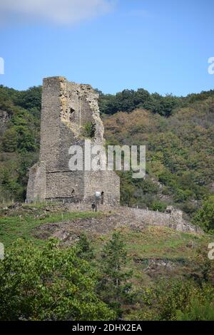 Tour en ruine à Klotten, Coraidelstein Banque D'Images