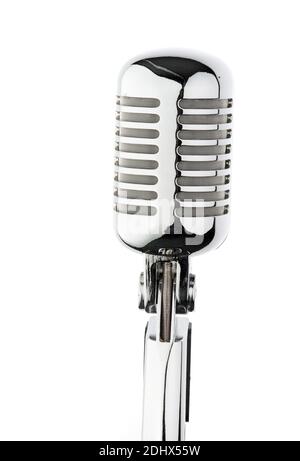 Ein verchromantes Mikrofon für Reden, Ansprachen, Karaoke und Musik, Banque D'Images