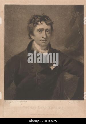 Thomas Erskine, 1er baron Erskine, Charles Turner, 1774–1857, britannique, après Sir Thomas Lawrence, 1769–1830, britannique, 1815, Mezzotint sur modérément épais, modérément texturé, beige, papier couché, feuille: 15 3/16 × 11 3/4 pouces (38.6 × 29.8 cm), plaque: 14 1/16 × 10 1/8 pouces (35.7 × 25.7 cm), et image: 12 × 25.4 cm (10 × 30.5 pouces) Banque D'Images