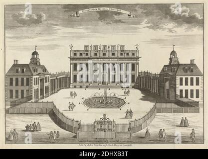 Buckingham House, Sutton Nicholls, active 1725, British, 1731-1748, gravure Banque D'Images