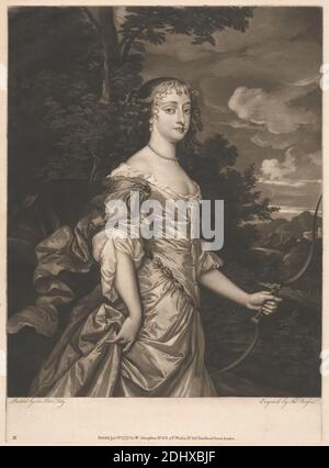 Frances Teresa Stewart, duchesse de Richmond et Lennox, Thomas Watson, 1743–1781, britannique, d'après Sir Peter Lely, 1618–1680, hollandaise, active en Angleterre (de 1643), 1779, gravure sur modérément épais, modérément texturé, crème, papier coulé, feuille: 19 3/8 × 16 3/4 pouces (49.2 × 42.5 cm), plaque: 17 7/8 × 12 15/16 pouces (45.4 × 32.9 cm) et image : 16 × 12 7/8 pouces (40.6 × 32.7 cm) Banque D'Images