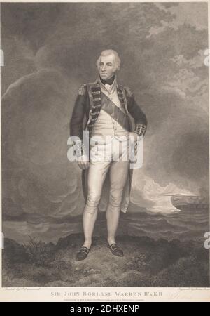 Sir John Borlase Warren, James Stow, CA. 1770–après 1820, British, après Samuel Drummond, 1765–1844, British, 1799, gravure en pointillé sur du papier légèrement épais, légèrement texturé, crème, feuille: 25 15/16 × 18 5/16 pouces (65.9 × 46.5 cm) et image: 24 5/16 × 17 3/4 pouces (61.8 × 45.1 cm) Banque D'Images