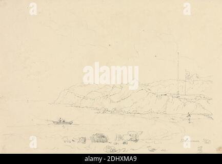 Saint-Laurent, Île de Wight, 19 septembre 1827, Capt Thomas Hastings, 1778–1854, British, 1827, Graphite sur papier vélin moyen, légèrement texturé, crème, feuille: 9 1/8 × 13 1/8 pouces (23.2 × 33.3 cm Banque D'Images