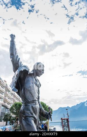 Statue de Freddie Mercury dans la ville de Montreux, Suisse Banque D'Images