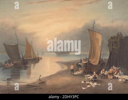 The Sun Rising in a Mist, artiste inconnu, d'après Joseph Mallord William Turner, 1775–1851, britannique, 1852-1856, coloré à la main Banque D'Images