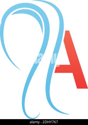 Lettre UN logo d'icône combiné avec le modèle de conception d'icône hijab Illustration de Vecteur