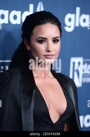 Demi Lovato participe au 27e gala annuel des médias au Beverly Hilton Hotel à Beverly Hills, Los Angeles, CA, USA le 2 avril 2016. Photo de Lionel Hahn/ABACAUSA.COM Banque D'Images